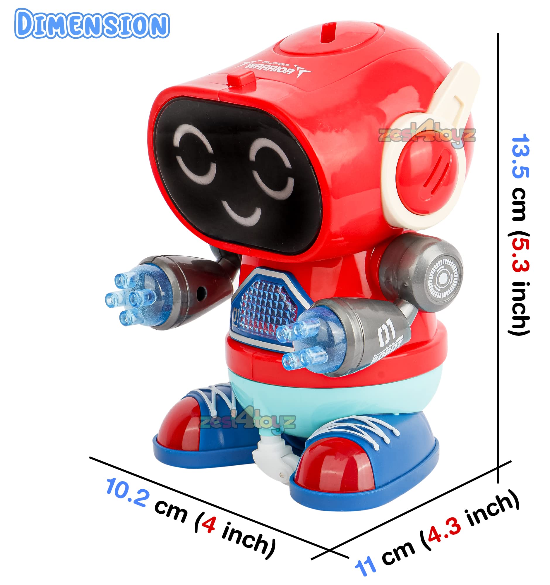 Zest 4 Toyz Children Dancing Electric Rock Robot with Light and Music for Boys and Girls (Pack of 1) Random Color Dispatch 2