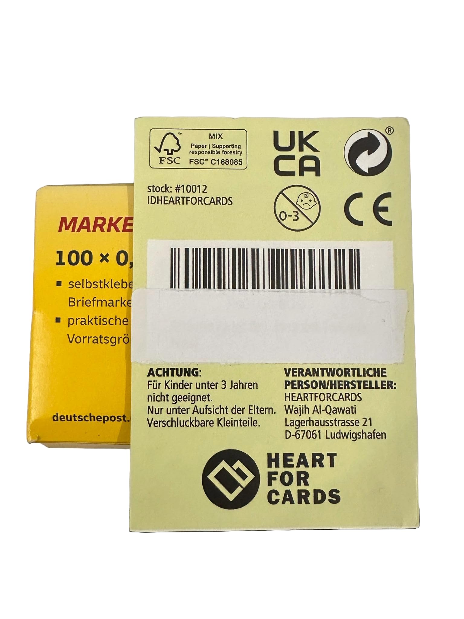 100 Stück 0,95 EUR postfrische Selbstklebende Briefmarken | Frankaturware Markenset Zufällig ausgewähltes Motiv + Heartforcards® Versandschutz