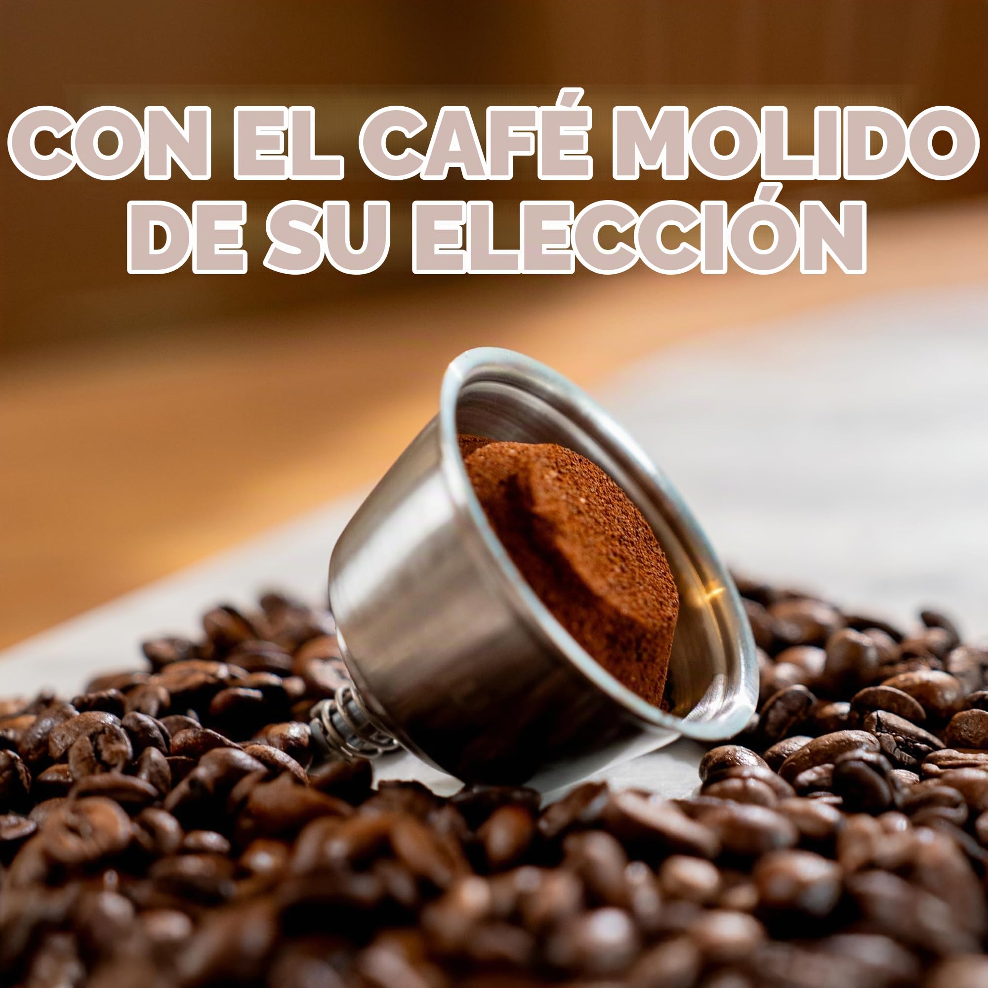 CAPS ME - Kit de cápsula recargable compatible con Nescafé Dolce Gusto (1 Agitador + 1 Dosificador reutilizable de acero inoxidable con extractor de cápsulas integrado) - Económico y ecológico Fácil