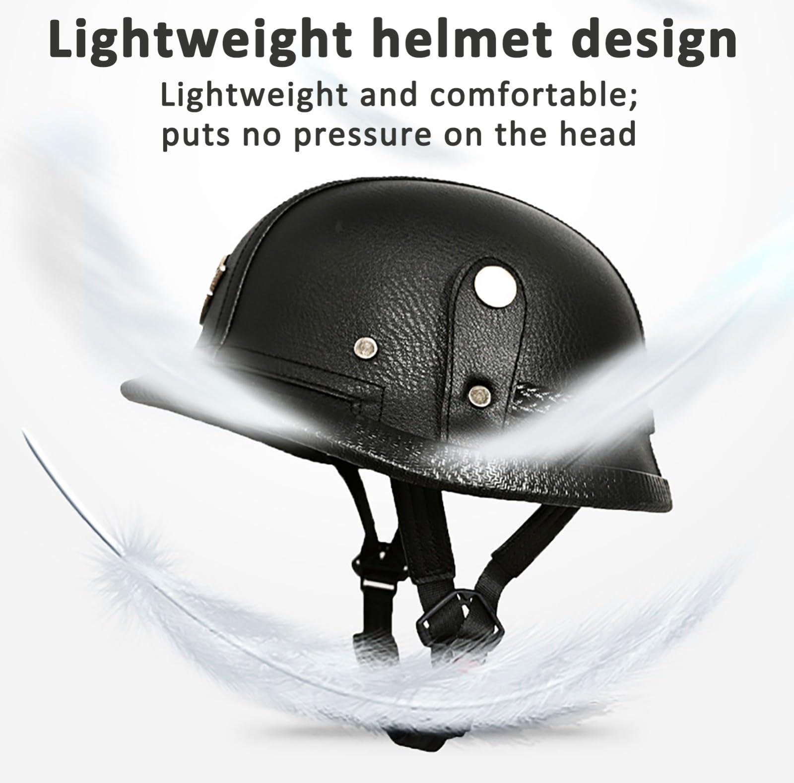 Skórzany kask motocyklowy vintage w stylu niemieckim, kask motocyklowy (półmodel) dla kobiet i mężczyzn, kask do skutera, choppera, motoroweru i cruiser, homologacji ECE 22.06