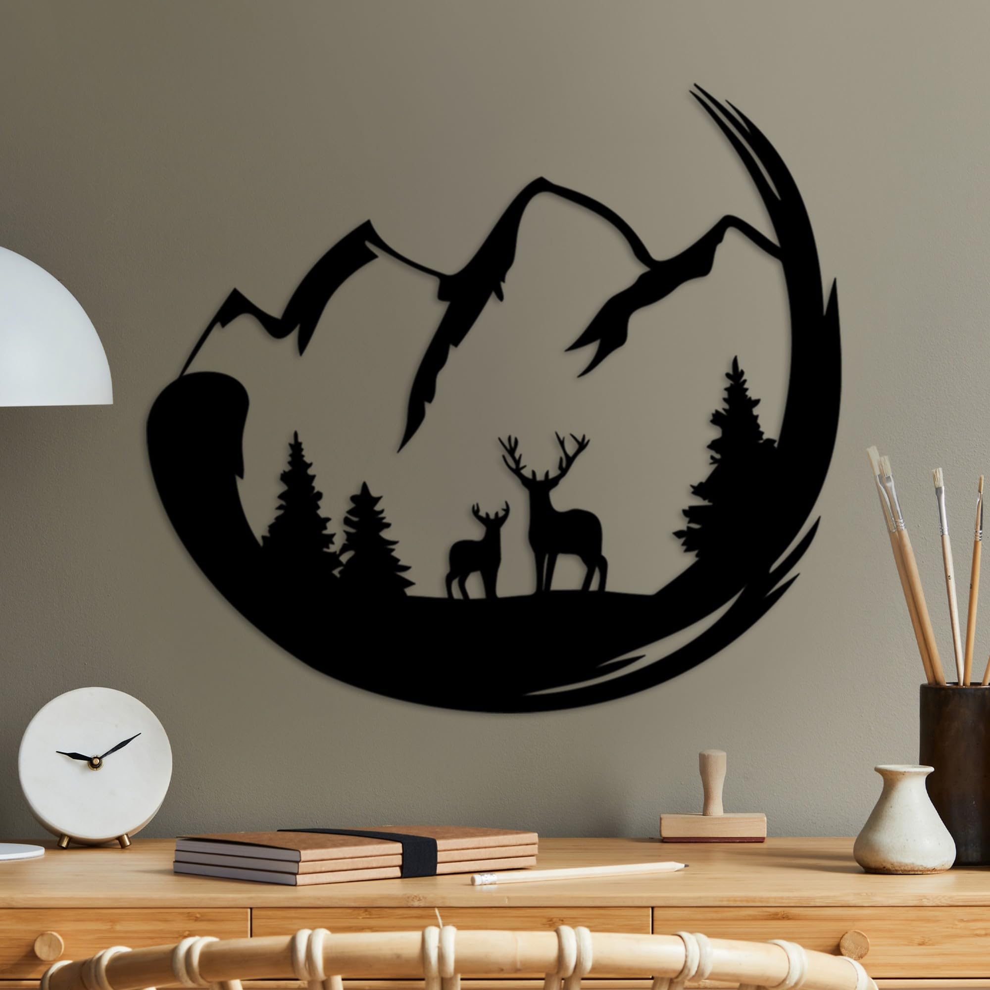 Stylish Black Decorative Metal Wall Accessory, 49 x 53 cm, 100% Metal, 1.5 mm Thickness, Lightweight & Durable, Perfect for Modern Home Decor