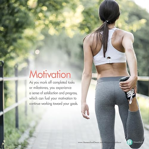 Miniatura 8 de Calendario de seguimiento de objetivos con días de recompensa, arte de pared de crecimiento propio, calendario para rascar con motivaciones ocultas,