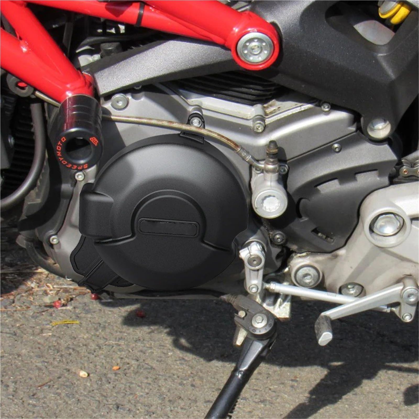Piastra Paramotore Per Ducati Per Monster 696 796 1100 2008-2015 Copertura Di Protezione Del Motore 695 795 Protezione Del Carter Del Motore Della Motocicletta Paramotore(1 Set-CF)