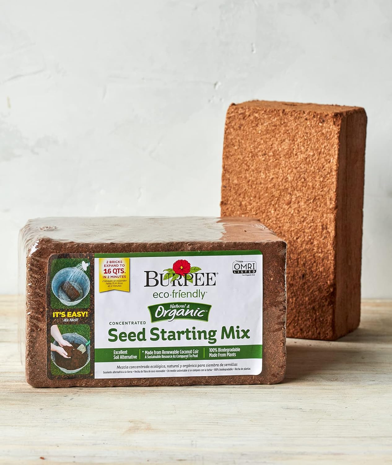 Burpee Organic Coconut Coir Concentrated Seed Starting Mix, 16 Quart : Patio, Lawn & Garden