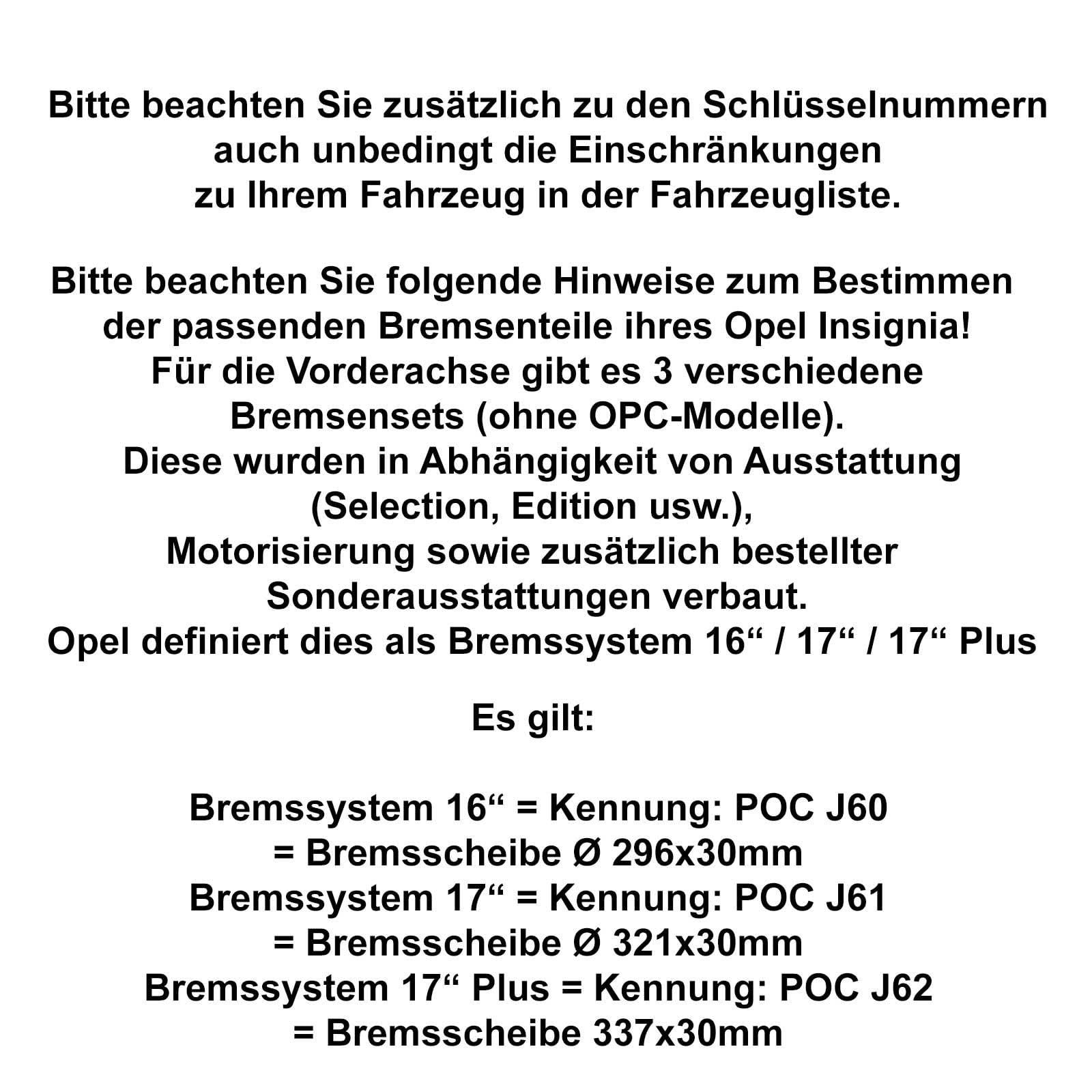 ATE Bremsscheiben + Beläge vorne + hinten für Insignia A Limo Tourer/Kombi