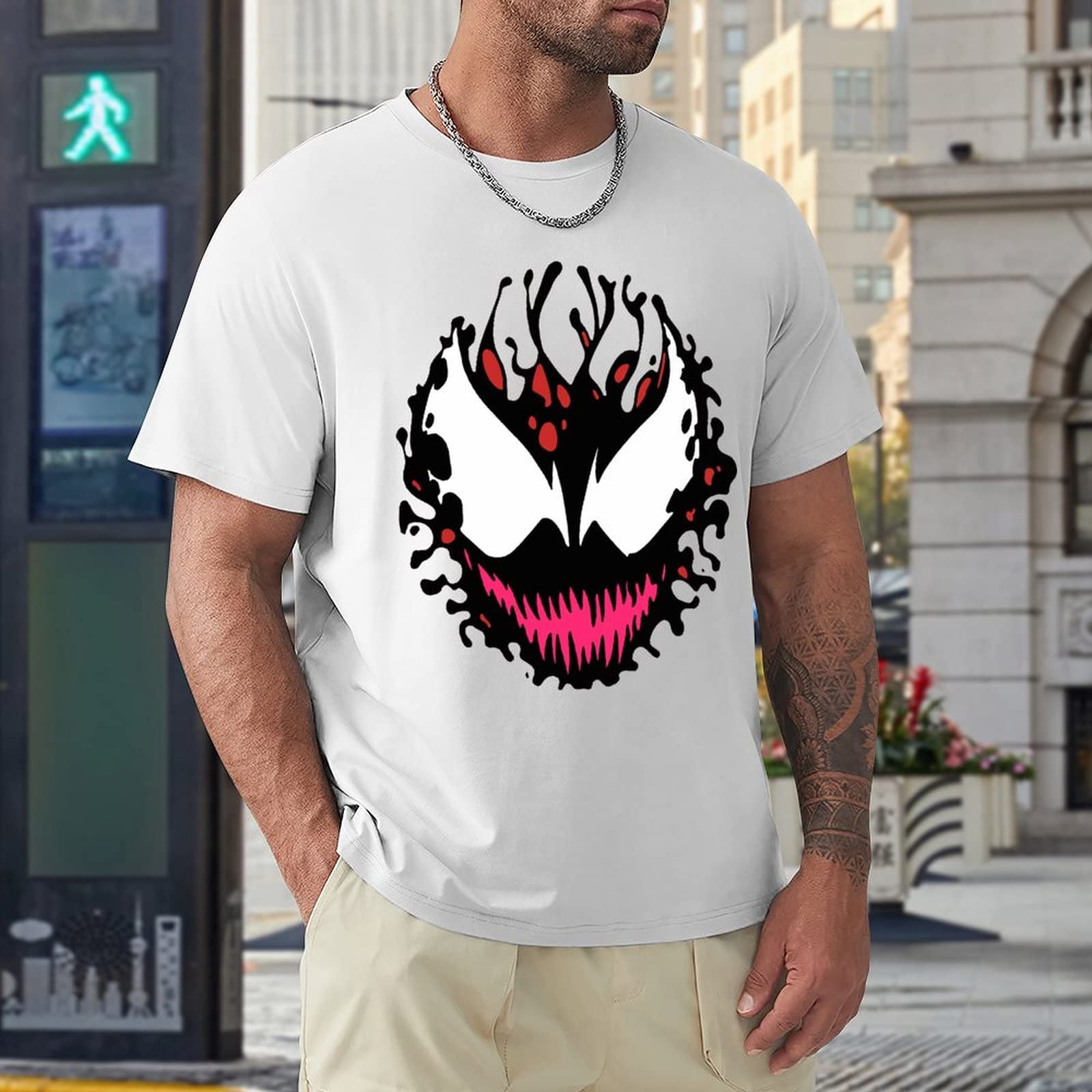Amazon.co.jp: Tシャツ メンズ ヴェノム カーネイジ 半袖 インナー 