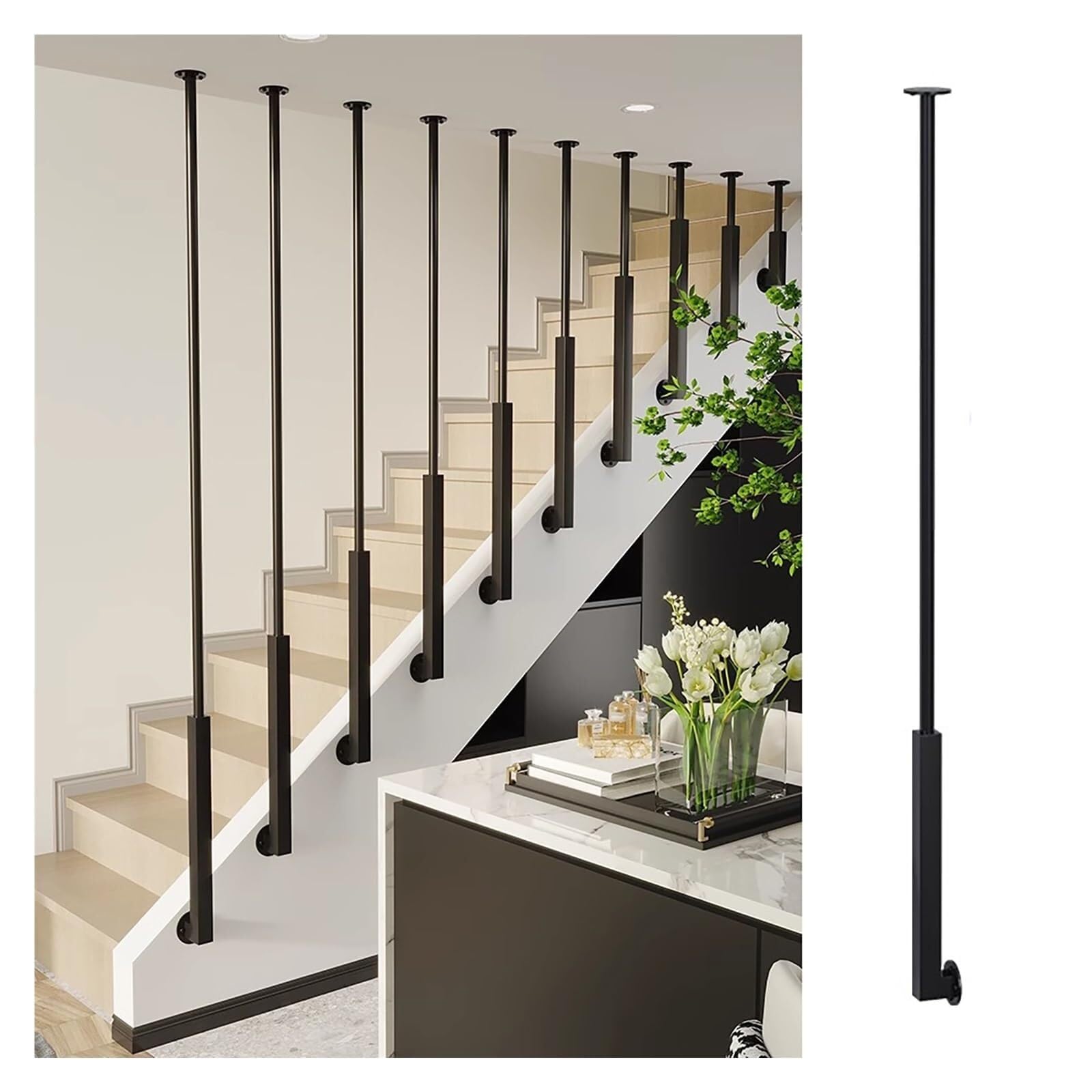 Wrought Iron Railing Bars Universal Fit for Stair Railing