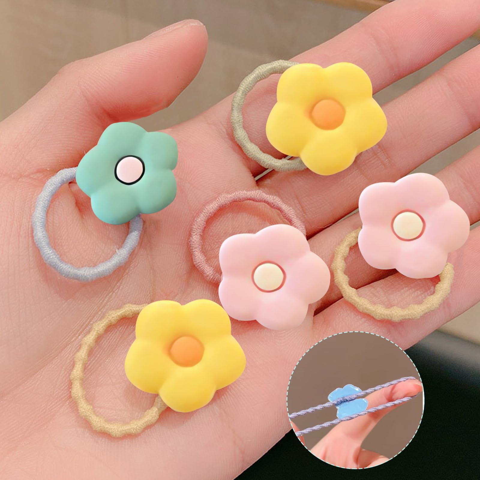 30 Pcs Elastiques Cheveux Bebe Fille,Chouchous Bébé Fille Élastiques à Cheveux de Dessin Animé, Filles Cravates De Cheveux Titulaires de Queue de Cheval (Multicolore)