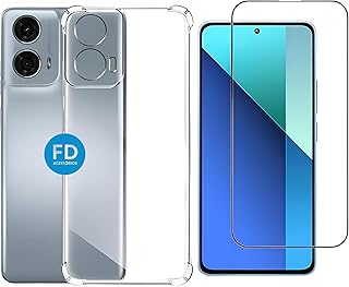 Kit Capa Capinha Anti-Impacto Premium Transparente + Película de Cerâmica 9D para Motorola Moto G24.