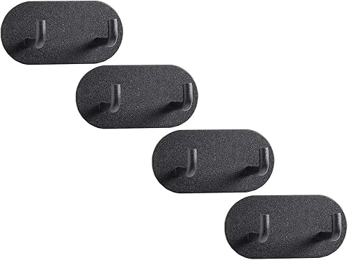 Miniatura 8 de Ganchos adhesivos, ganchos adhesivos negros mate, ganchos de doble pared, ganchos autoadhesivos resistentes, impermeables, para cocina, baño, ducha,