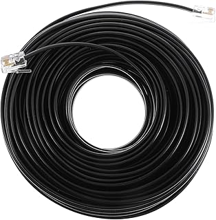 Hemobllo Cabo De Extensão De Telefone Cabo De Telefone Cabo De Telefone Preto Linha Telefônica Extensão De Telefone Fixo 4 Núcleos Extensão De Cabo De Telefone Fixo Jointer Pp Estender