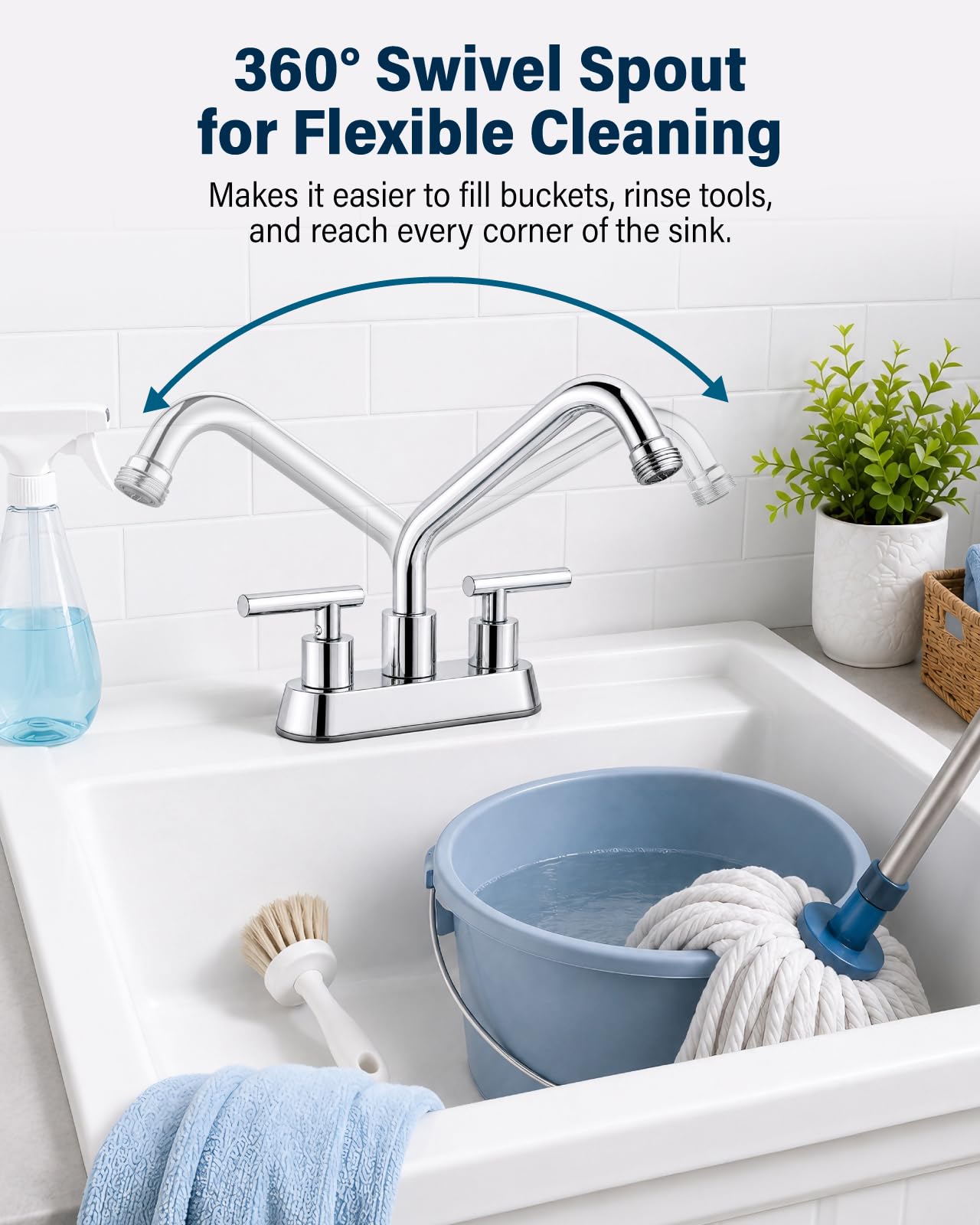 Aolemi Laundry Sink Faucet - Chrome Finish -4