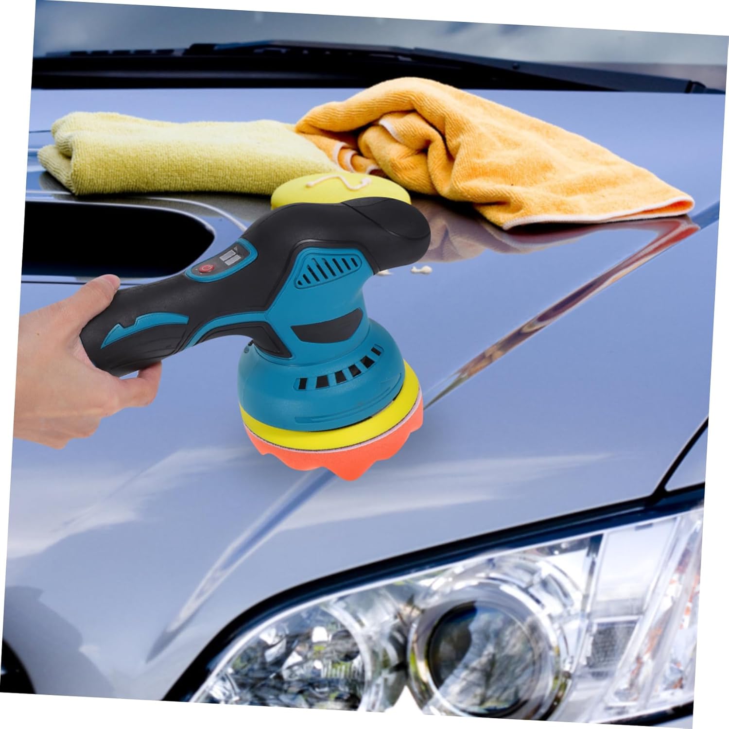 Handheld Car Buffer Polisher Kit Adjustable Speed Electric Waxing Tool for Vehicle Detailing DIY Portable Cordless Polishing Device with Versatile Speed Settings