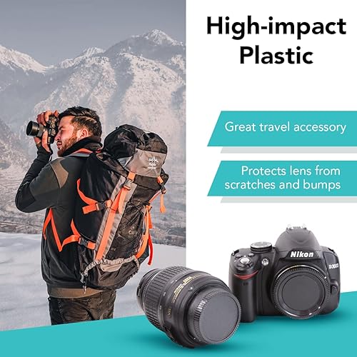 Miniatura 3 de Tapa del cuerpo de la cámara y cubierta de lente trasera compatible con Nikon D7500 D750 D3400 D3300 D3200 D5500 D5300 D5200 D5100 D5000 D7200 D7100