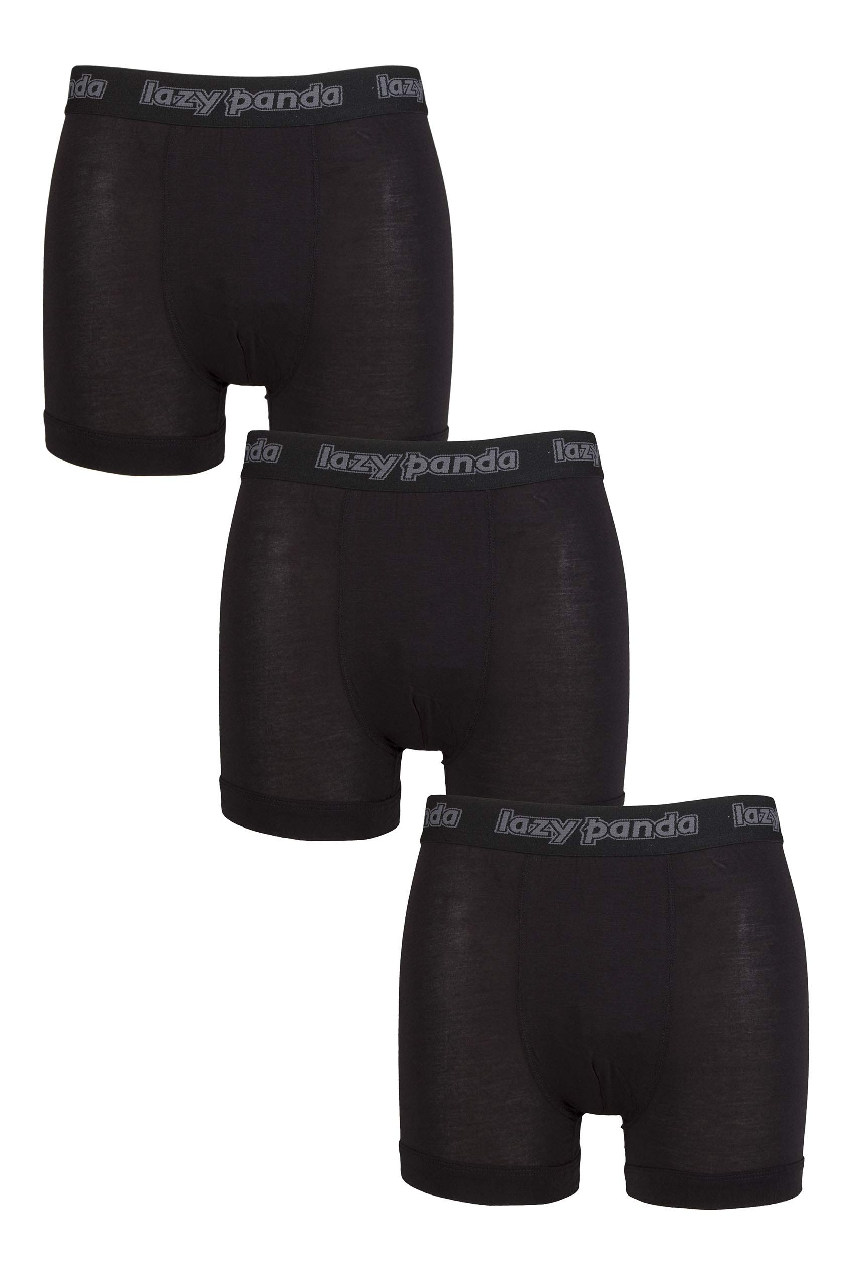 SockShopLazy Panda Men’s Bamboo Hipster Trunks, Underwear for Him, No Fly, Soft and Breathable, Label-Free for Comfort, Environmentally Friendly, Multipack of 3 Pairs