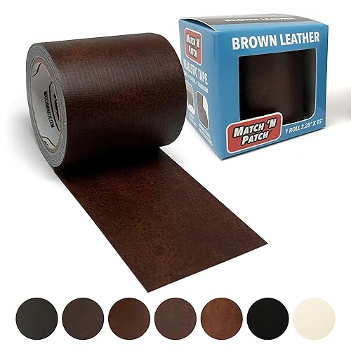 Match 'N Patch cinta de cuero color café real