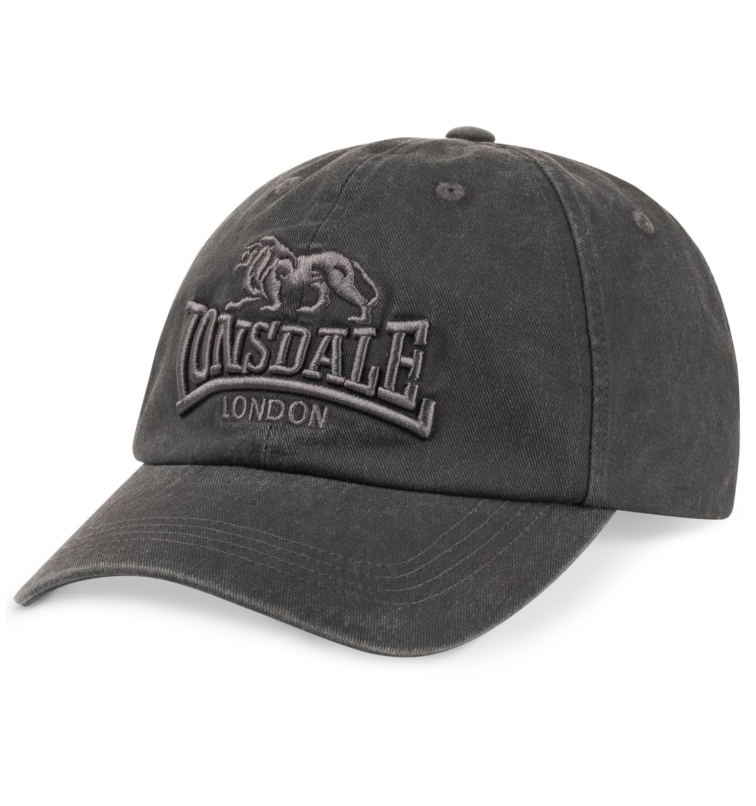 Lonsdale Eastburn Baseball Cap, Washed Grey, One Size