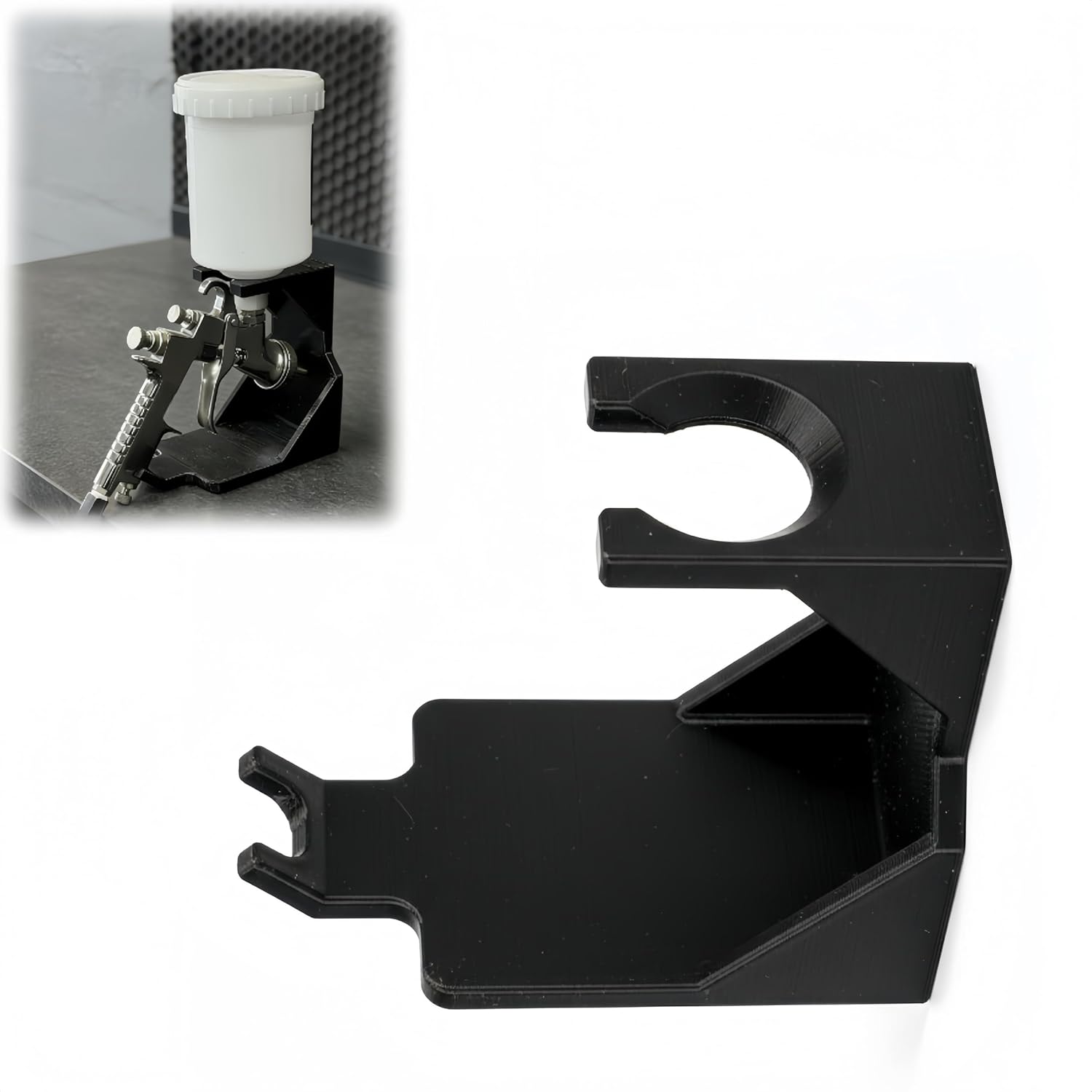 Tabletop Spray Gun Holder Stand Compatible with Cerakote HVLP for Paint Sprayers Workshop Painting Booth and DIY Projects Black