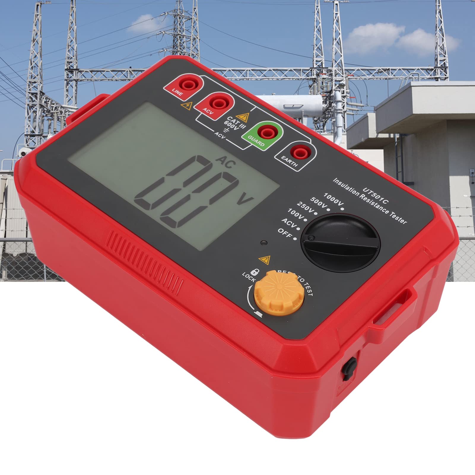 aqxreight UT501C Probador de Resistencia de Aislamiento Digital Detector de Fugas Portátil para Pruebas Eléctricas, Medidor de Aislamiento Confiable para Motores, Cables y Circuitos, Grado Profesional