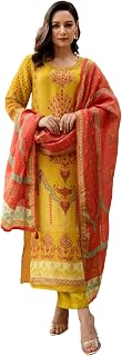 GoSriKi Women's Rayon Viscose Straight Printed Kurta with Pant & Dupatta Price In India