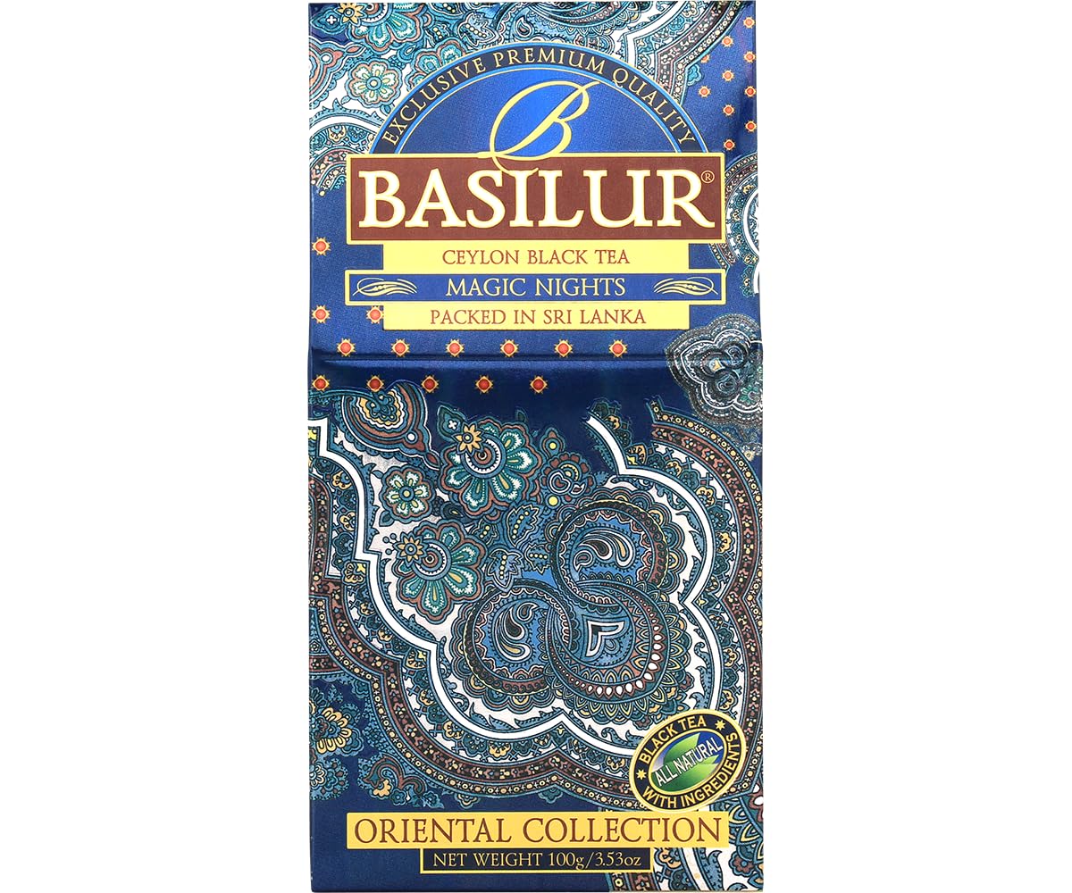 Basilur Black Leaf Tea with cranberry and cornflower "Magic Nights" Oriental Collection 100g