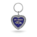 Rico Industries NFL Football Baltimore Ravens Rhinestone Heart Keychain