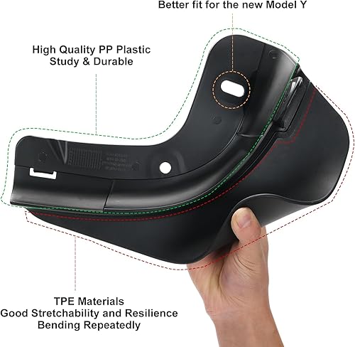 Miniatura 4 de Jawjut Solapas de barro, compatibles con Tesla Model Y, accesorios de protección contra salpicaduras, no requiere perforación, color negro