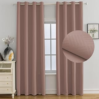 Ystyle Verdunklungsvorhänge 2er Set, Thermovorhang Gegen mit Ösen, 140x225 cm, Modern Gardinen Abdunkelnde Vorhänge Wohnzimmer Schlafzimmer, Schallschutz Vorhang, Rosa Selvatica