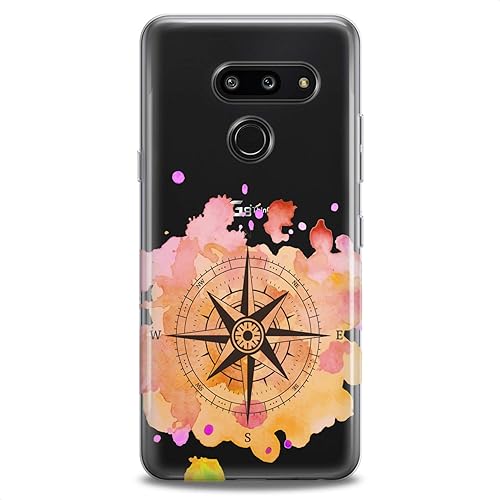 Carcasa de TPU para LG Stylo 6 K61 K51S K42 K30 K20 Stylo 5 K40 K11 K10 K8 Abstract Compass Design Art Amarillo Suave Transparente Silicona Rosa