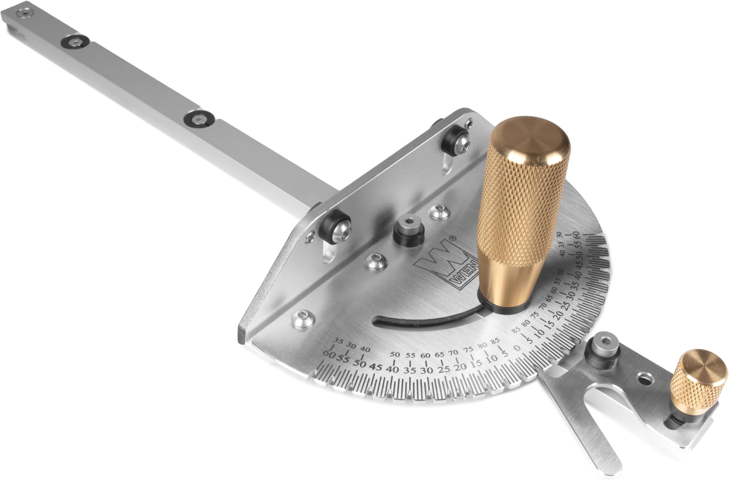 WEN Steel and Brass Premium Miter Gauge, 27 Angle Stops for Table Saws, Router Tables, Band Saws, and Woodworking Tools (WA1401)
