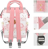 Vista 3 de Jungle Animals Drive - Mochila de pañales con nombre de gran capacidad, bolsa multifunción para mamá, papá, unisex, niño y niña, Diseño 2