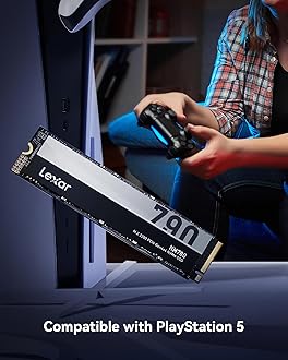 Lexar NM790 1TB Internal SSD, M.2 2280 PCIe Gen4x4 NVMe 1.4 SSD, Up to 7400MB/s Read, 6500MB/s Write, Internal Solid State Drive for PS5, PC, Laptop and Gamer (LNM790X001T-RNNNG) - Gray