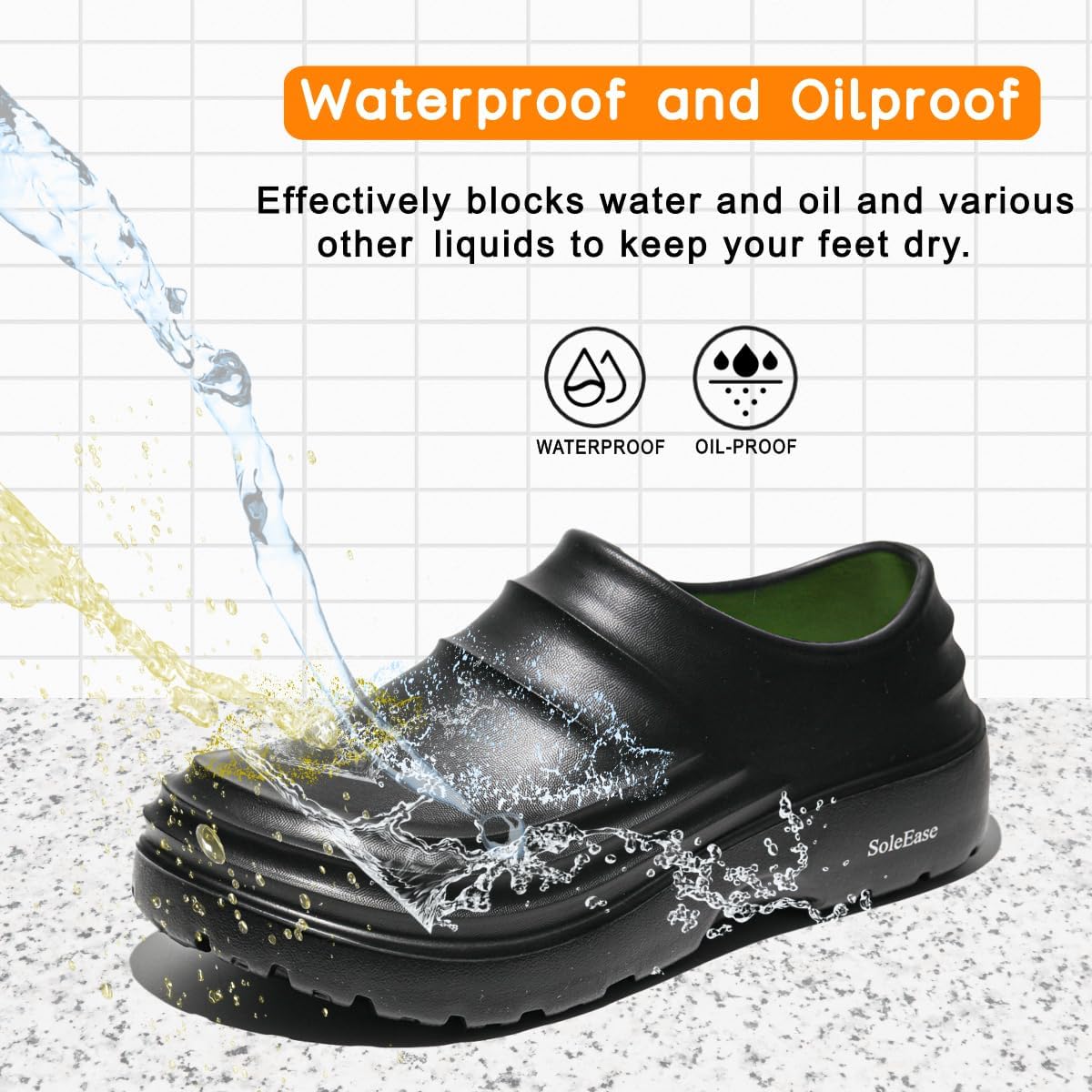 Unisex Black Chef Shoes Men & Women Lightweight Non-Slip Work Shoes for Kitchens - Image 4