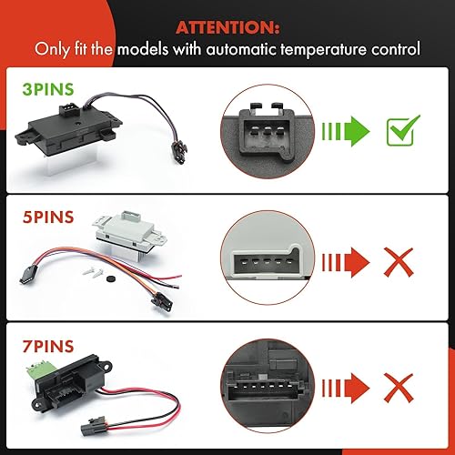 Miniatura 2 de A-Premium Módulo de control de resistencia del motor del ventilador de CA compatible con Chevrolet Silverado Avalanche Suburban Tahoe 2003-2007 y