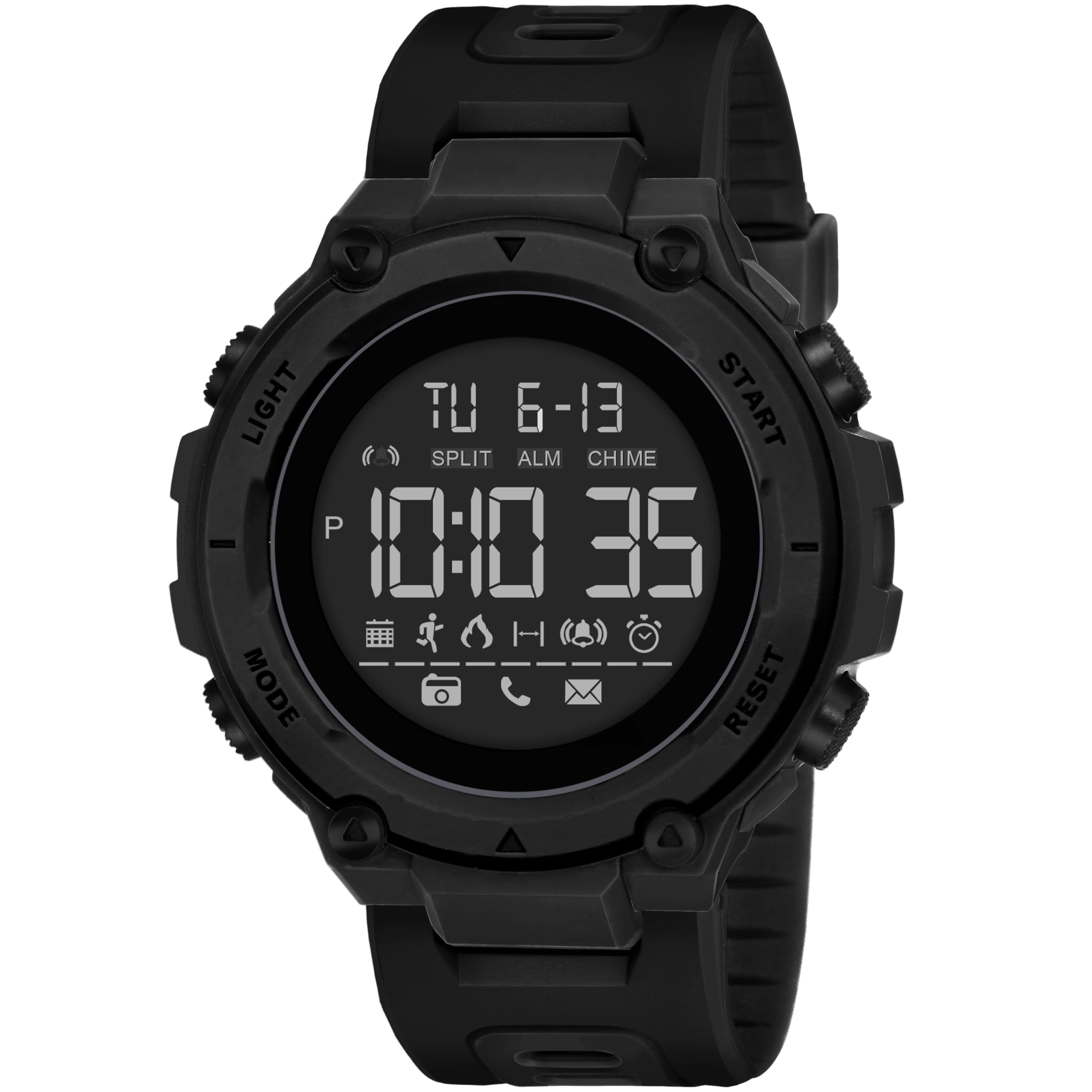Harbor Polyurethane Mens Digital Sports Watch 50M Waterproof Green Led Military Multifunction Watch S Relaxed Fit Topwatch Countdown Auto Date Alarm (Black) (B0CQNBFH7P) Amazon Price History, Amazon Price Tracker