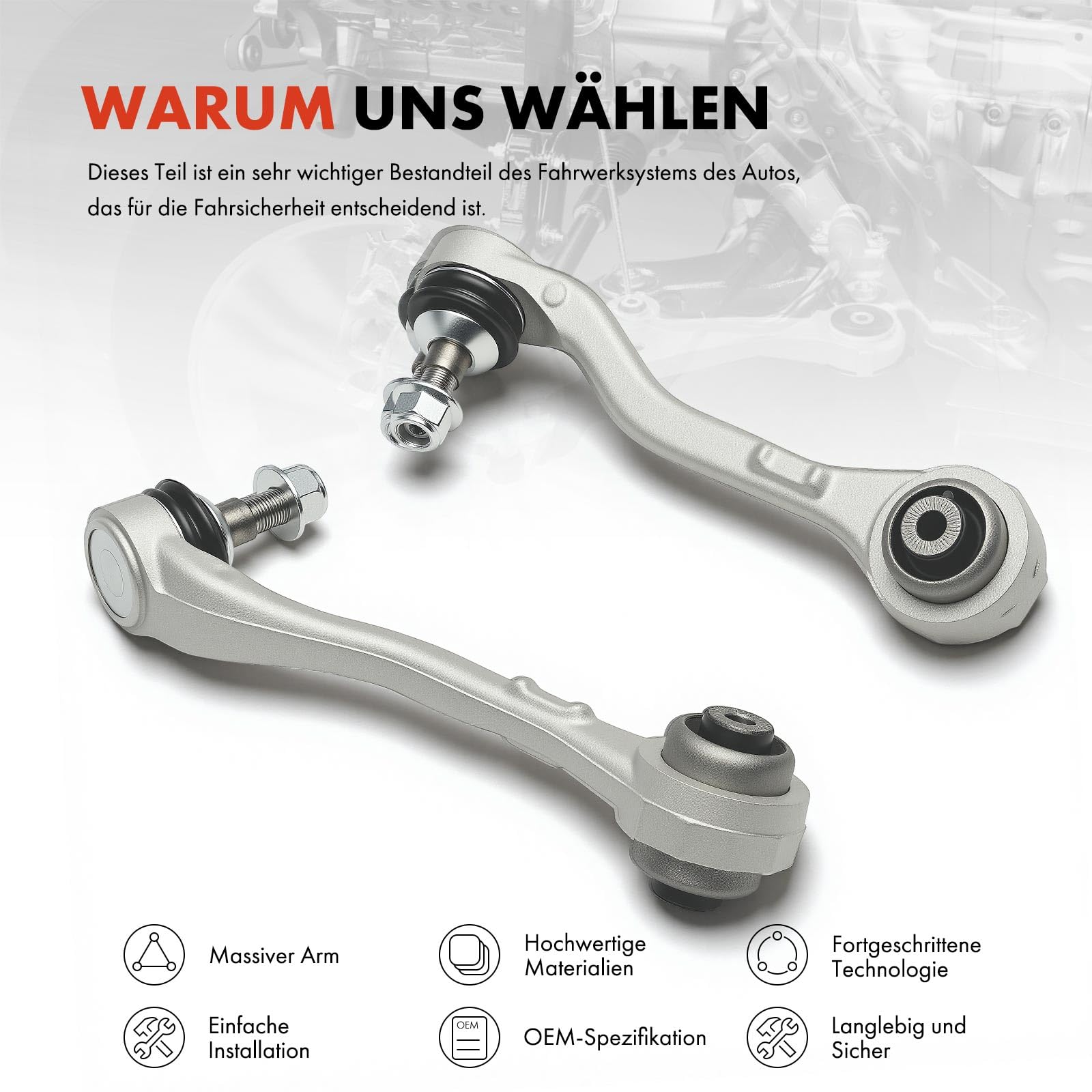Frankberg 2 x wahacz osi przedniej, dolny, tylny, kompatybilny z 4 Gran Coupe G26 M50 AWD eDrive35 eDrive40 xDrive40 2021-2026 Replace# 31108837893,31108837894