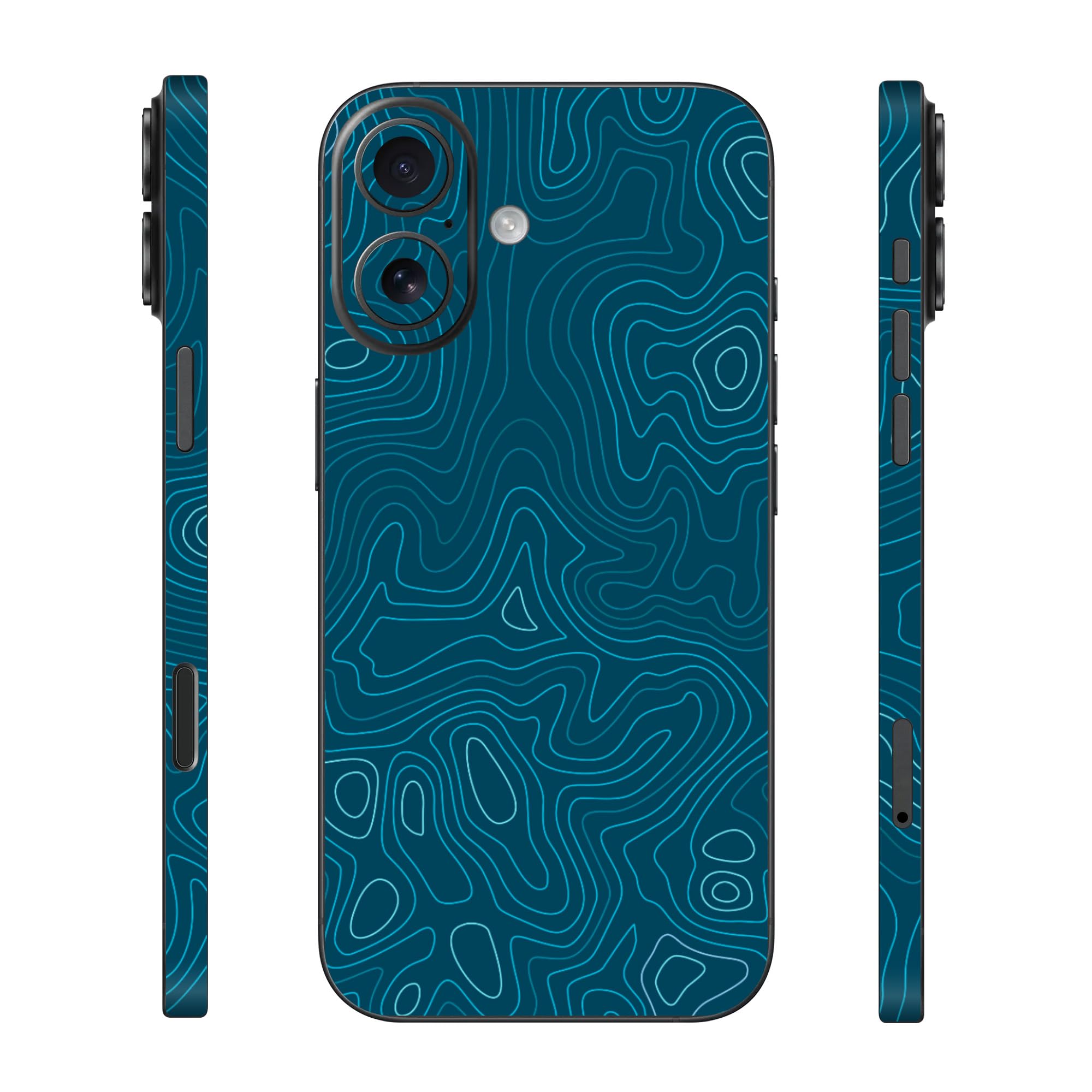 Capes India Mobile Phone Skins Compatible with Apple iPhone 16 | Not a Cover/Case | Protective Film Vinyl Sticker (Aqua, Full Body Skin)