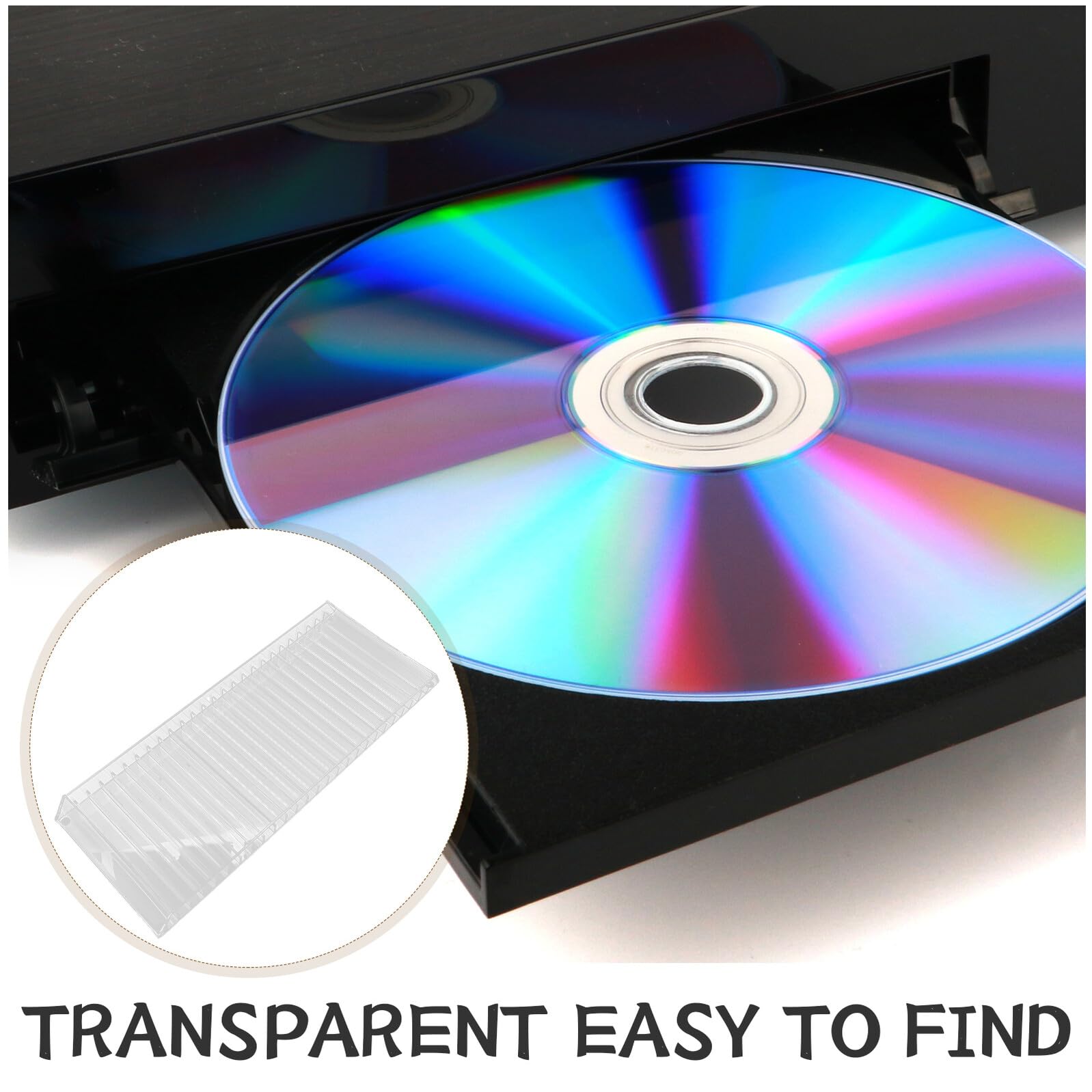 OUNONA Scatola Acrilico Trasparente Custodia per CD Scatola per CD Vetrina Trasparente Scaffale per Dvd