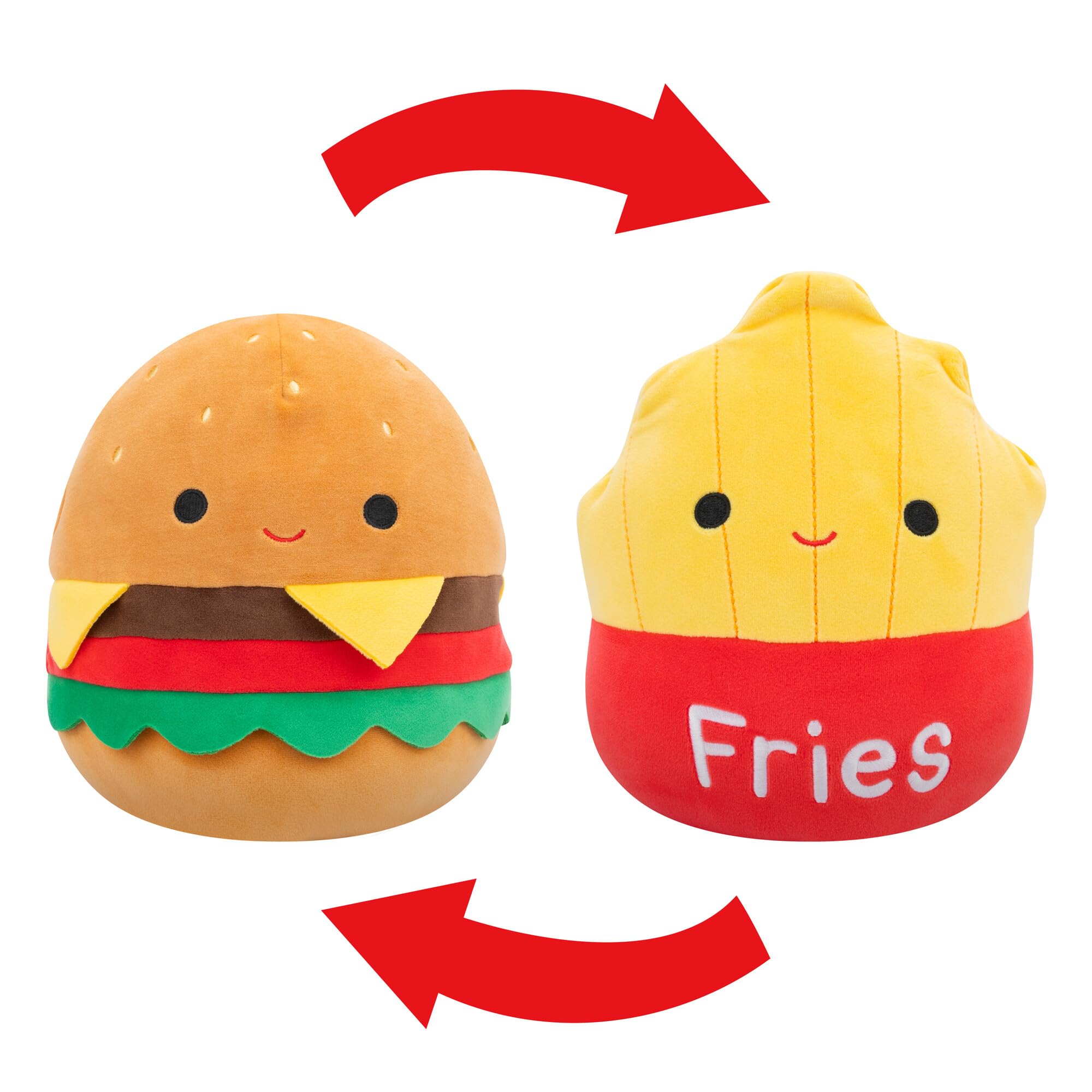 Squishmallows Original FlipAMallows 8in Cheeseburger and Fries Flippable Plush - Official Jazwares Product (Little)