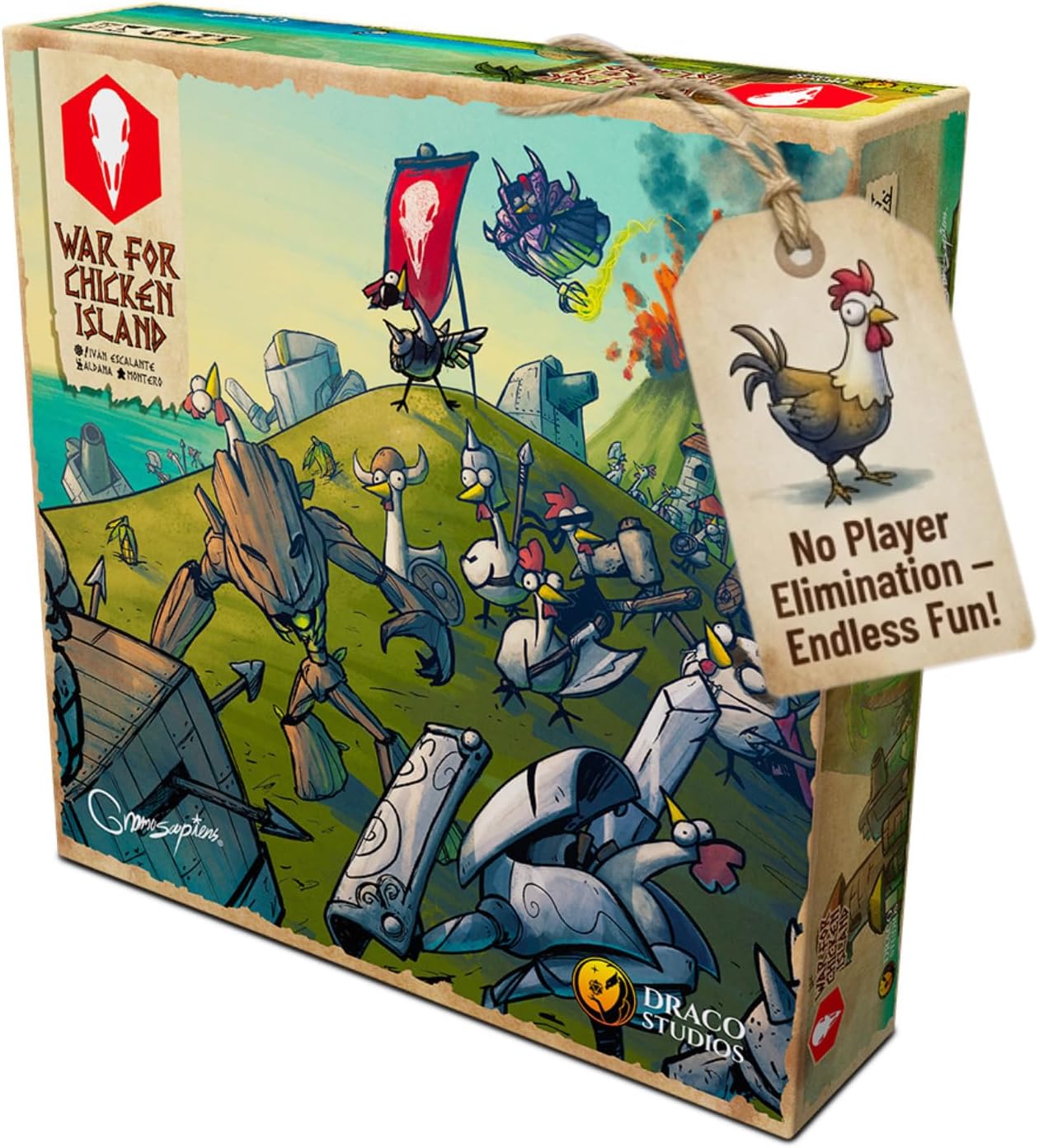 War for Chicken Island (2nd Edition) – Miniatures Skirmish Strategy Board Game for Adults, Family, and Friends Competitive Tabletop Game with No Player Elimination, Ages 14+, 1–4 Players