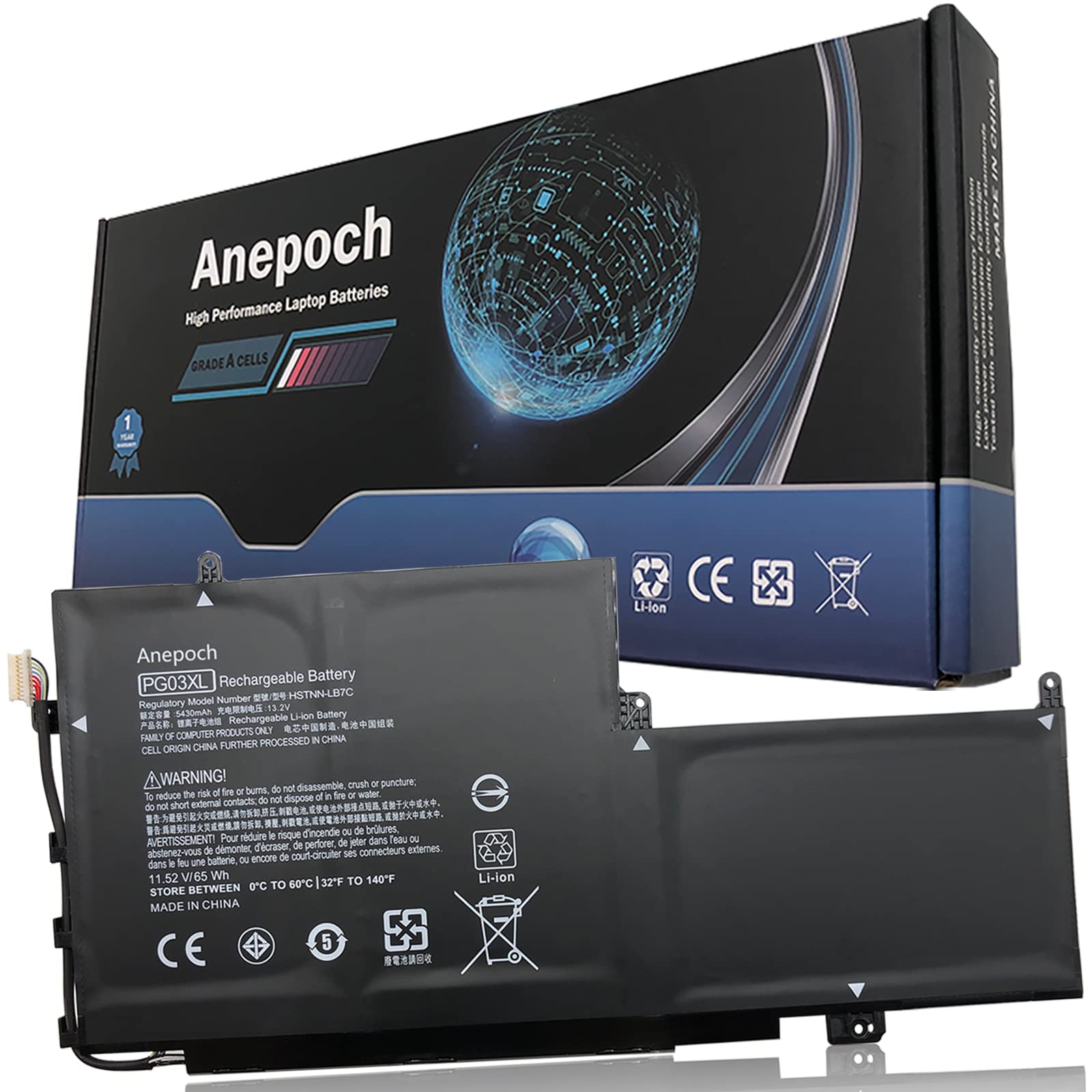 Anepoch PG03XL 831532-421 Laptop Battery Replacement for HP Spectre X360 15-AP012DX 15-AP011DX 15-AP000NA 15-AP000NX 15-AP001NF 15-AP002NG Series