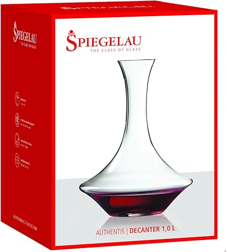 Miniatura 2 de Spiegelau Authentis - Juego de 1 decantador de vino de cristal hecho en Europa, moderno decantador de vino para rojo o blanco, apto para