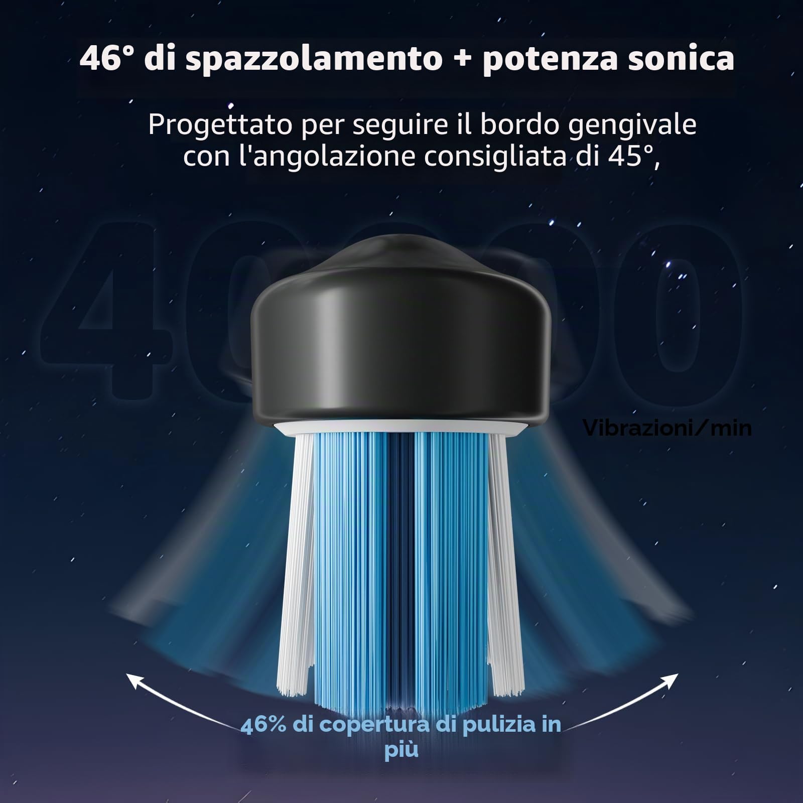 Marchpower 3-in-1 Spazzolino Elettrico e Idropulsore con Oscillazione a 46°, 3+4 Modalità, IPX7 Spazzolino Elettrico Professionale con Serbatoio Magnetico da 155 ml, 2 Testine di Ricambio, Grigio
