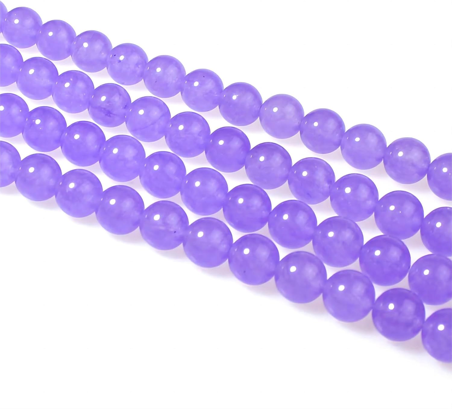 MJDCB Stone Beads 8mm 43pcs Round Lavender Purple Jade Loose Gemstone Bead Charms for Jewelry Making Bracelet Necklace Earring Pendant - Image 5