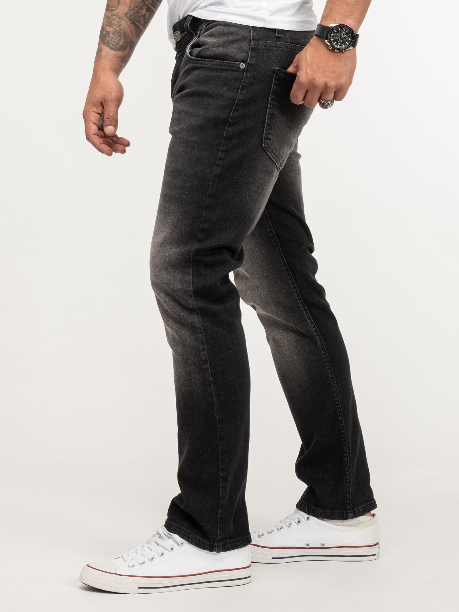 Lorenzo Loren Jeans Herren Hose Regular Fit Used-Look Denim M17 | Herrenjeans mit geradem Bein, lange Jeanshose für Alltag und Freizeit