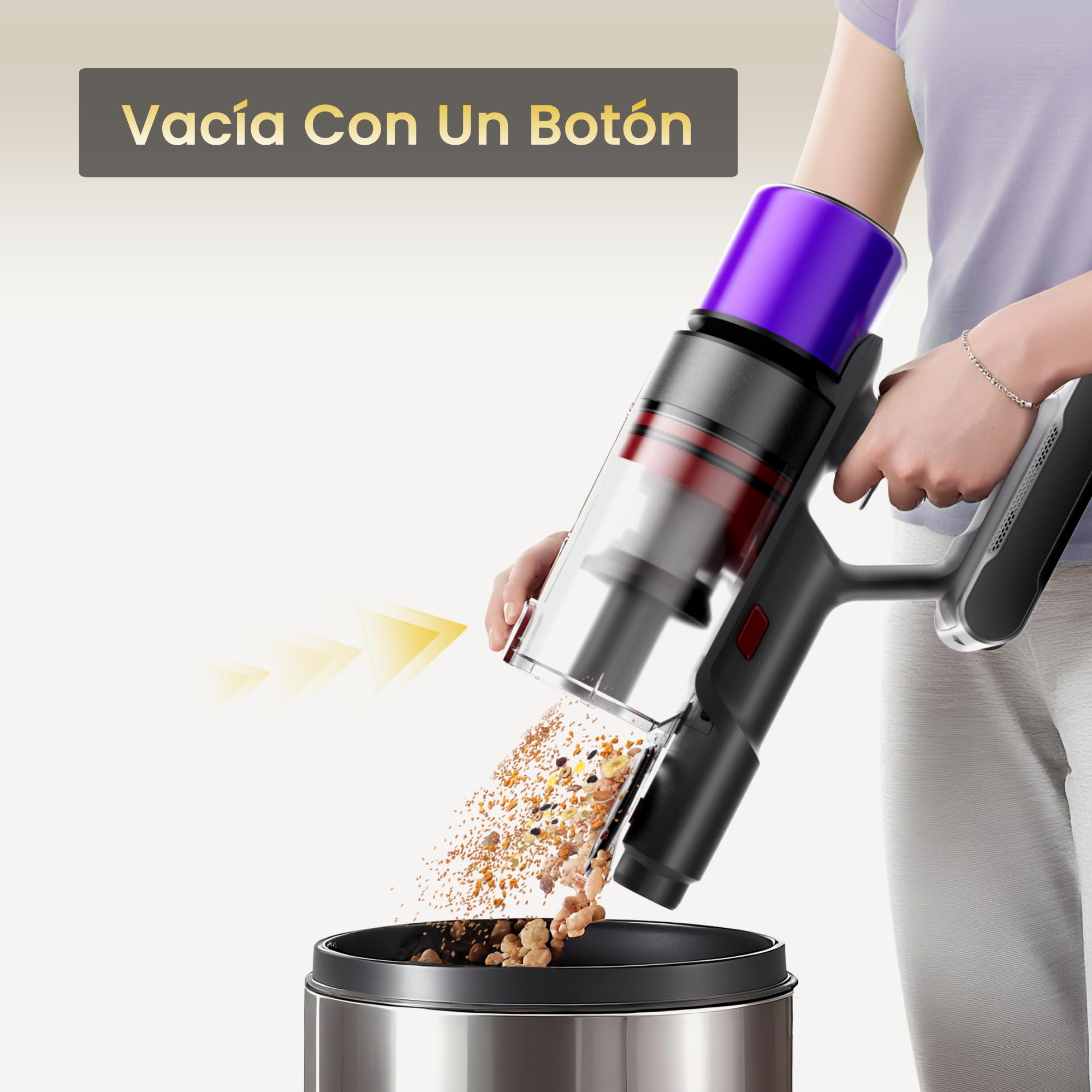 X7 Aspiradora Sin Cable, 55 kPa, 600 W, 80 Min, Base Mural | Aspiradora Escoba Con Modo AUTO, Pantalla LED, Sensor De Polvo Y Cepillo Antienredos Para Suelos, Alfombras Y Mascotas
