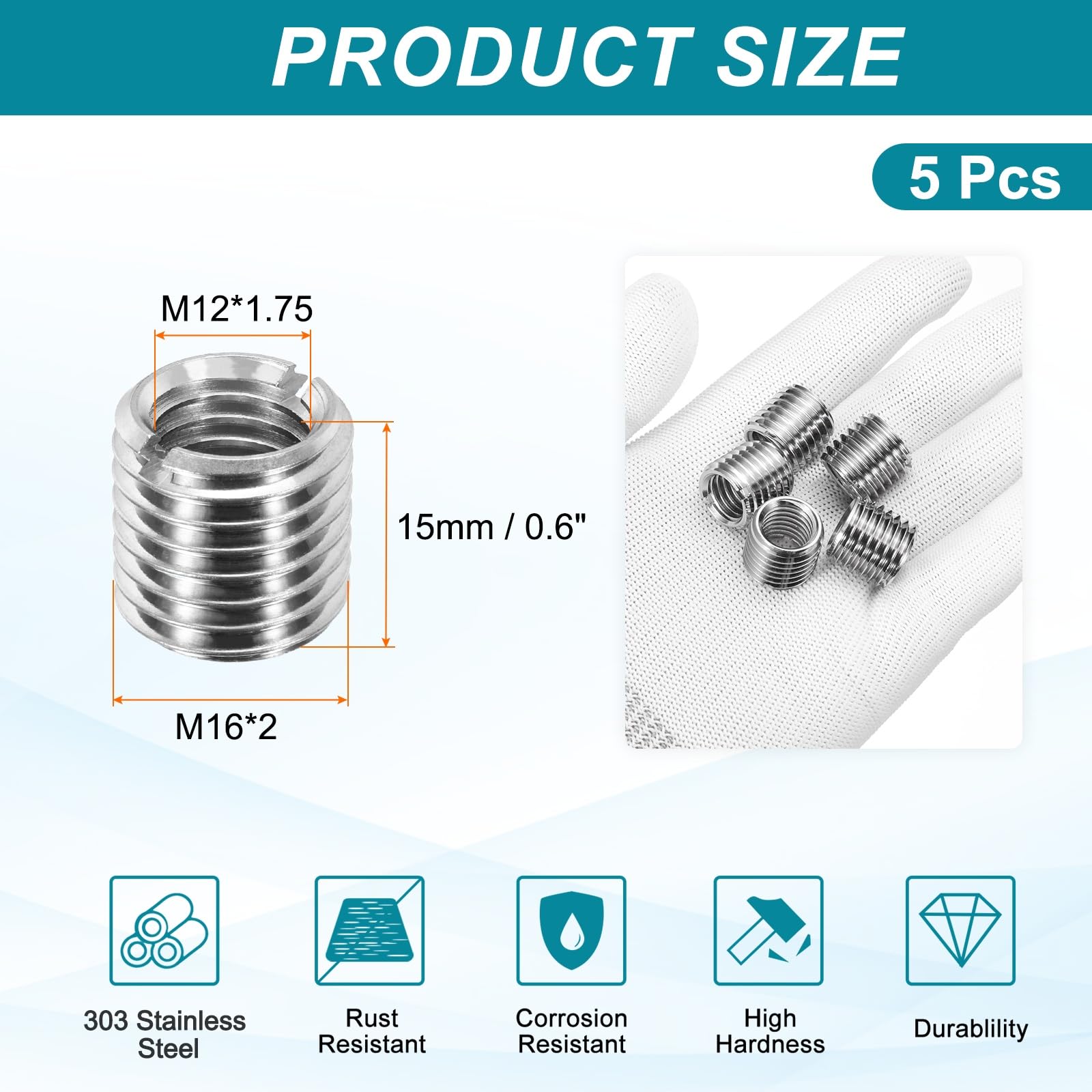 PATIKIL Thread Adapters Sleeve Reducing Nut - Image 2