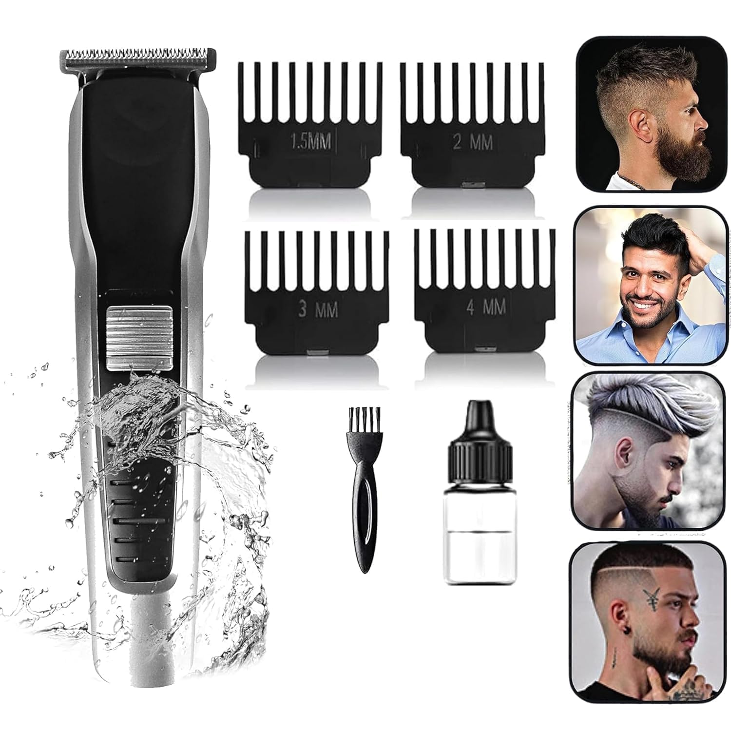 Yurisha HTC AT-538 Rechargeable Hair Beard Trimmer for Men Trendy Styler HTC Trimmer Stainless Steel Sharp Blade Beard Shaver (Black) (B0CY4LFFHJ) Amazon Price History, Amazon Price Tracker