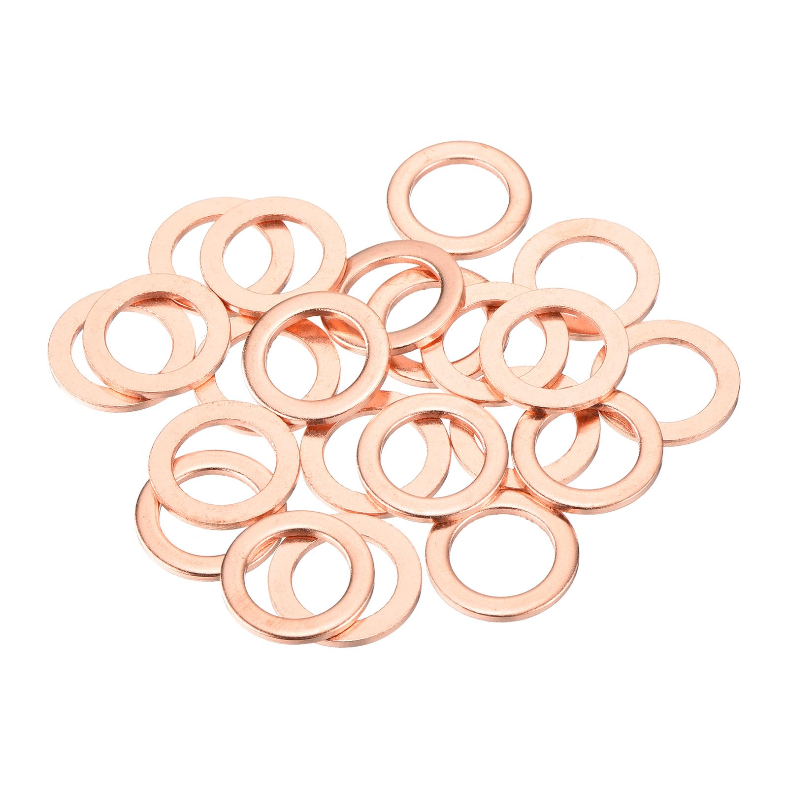MECCANIXITY 22 Pcs Flat Copper Washers, 12x18x1.5mm Copper Upgraded Flat Metric Sealing Crush Ring Washers for Hydraulic Fittings Screw Bolt Nut
