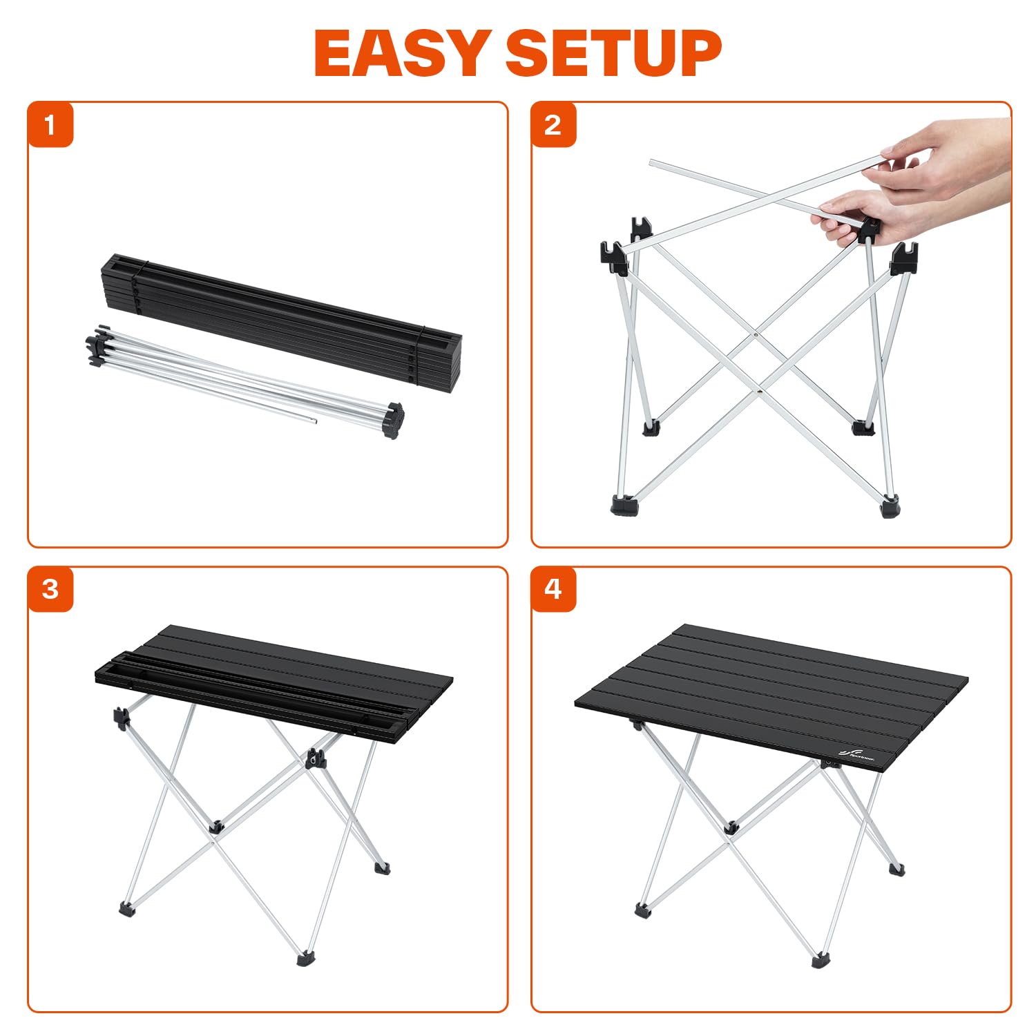 Sportneer Table de Camping Portable, Table Exterieur Pliante ultralégère Cadre en Aluminium de Haute qualité pour Les activités en Plein air, Randonnée Exterieur Peche Pique-Nique Barbecue Voyage